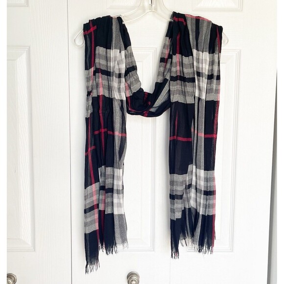 Women Scarf Shawl Rayon Plaid Multicolor 78 x 30 - Picture 1 of 11